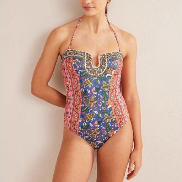 Boden Other - Boden Paisley U-bar Halterneck Swimsuit Sz US 6